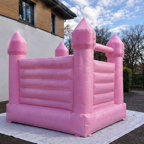 Mini Pastell Hüpfburg Seiten-Rückansicht